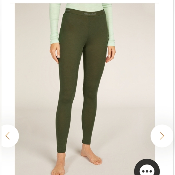 Icebreaker Women's Merino Wool 175 Green Leggings & Long sleeve Top XL NWT - Picture 7 of 15